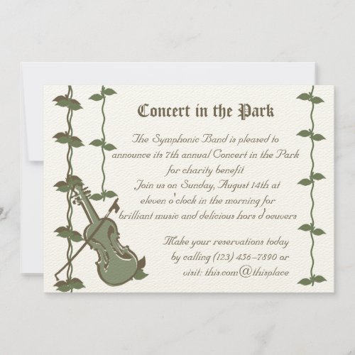 Musical Nature Violin Invitation