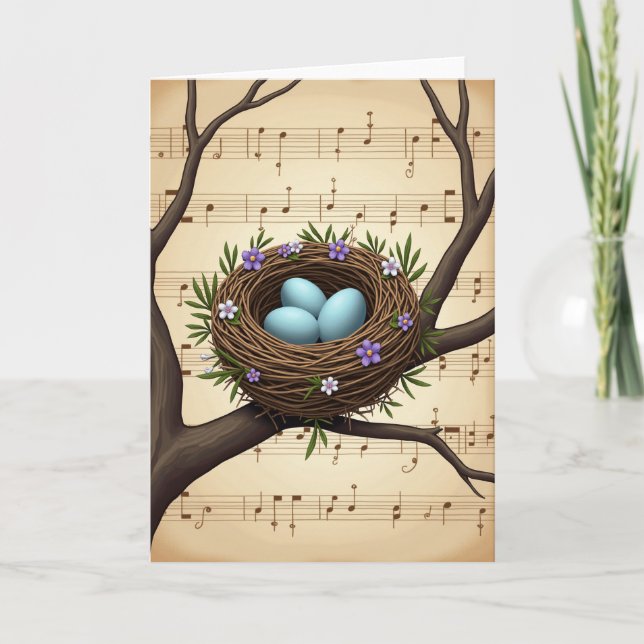 Musical Nest Springtime Card (Front)