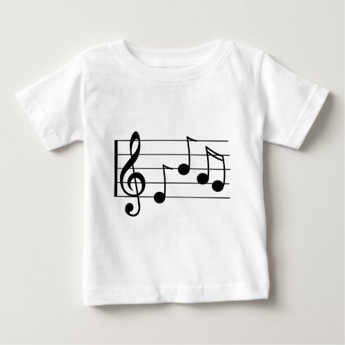 Musical notation treble clef and staff baby T_Shirt