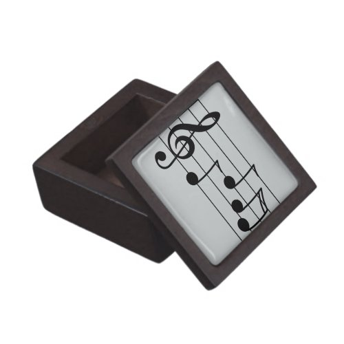 Musical notation treble clef and staff gift box