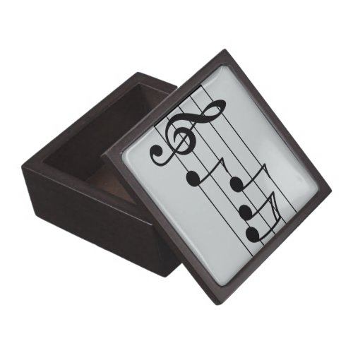 Musical notation treble clef and staff gift box