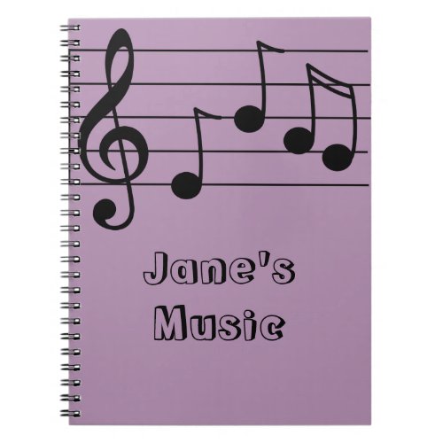 Musical notation treble clef and staff notebook