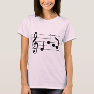 Musical notation treble clef and staff T-Shirt
