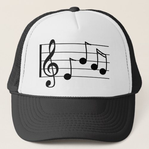 Musical notation treble clef and staff trucker hat