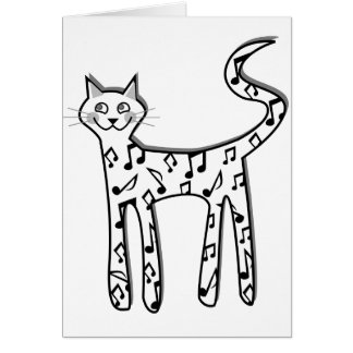 Musical note cat cards