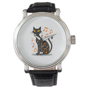 Musical Note Cat Halloween Tee Music Note Watch