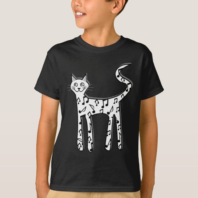 Musical note cat T-Shirt (Front)