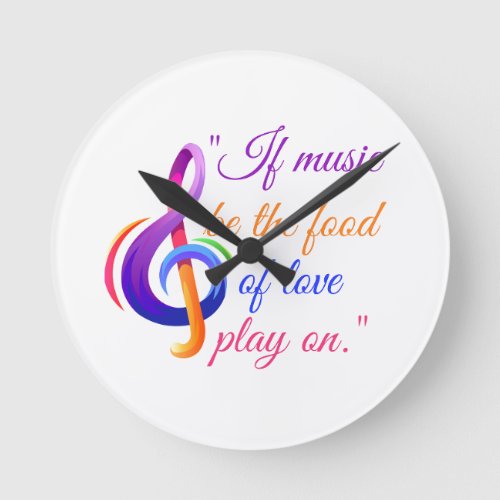 Musical note clock with music quote