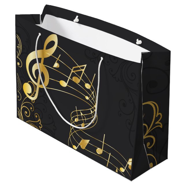 Musical Note elegant Luxury design Large Gift Bag (Back Angled)