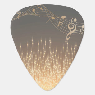 Musical Note gold sparkle confetti Guitar Pick
