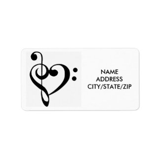 ***MUSICAL NOTE HEART*** ADDRESS LABELS