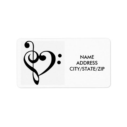 MUSICAL NOTE HEART ADDRESS LABELS
