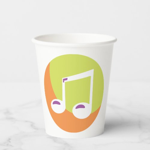 Musical Note Icon Paper Cups