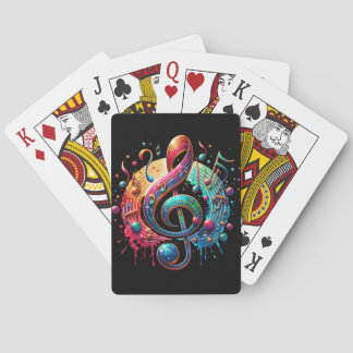 Musical note in an extraordinary design poker cards
