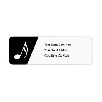 Musical Note In Stylish Black And White Label by colorwash at Zazzle