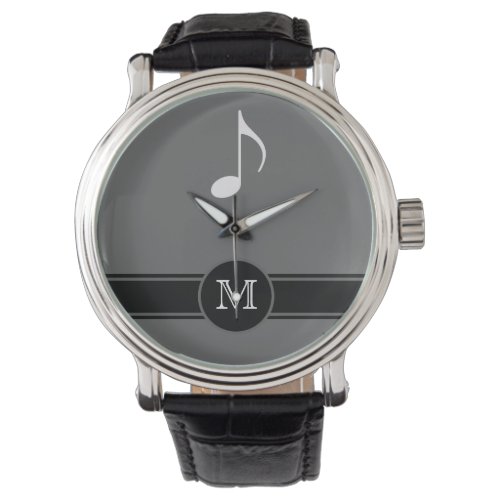 musical note label initial wristwatch