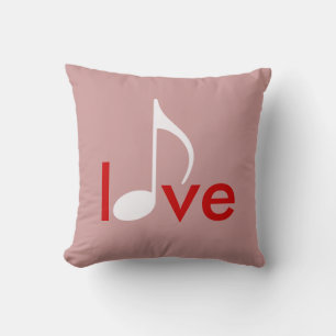 musical-note love girly throw pillow