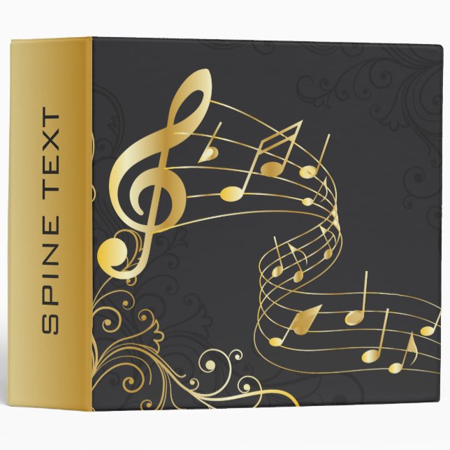 Musical Note Luxury 3 Ring Binder (Front/Spine)