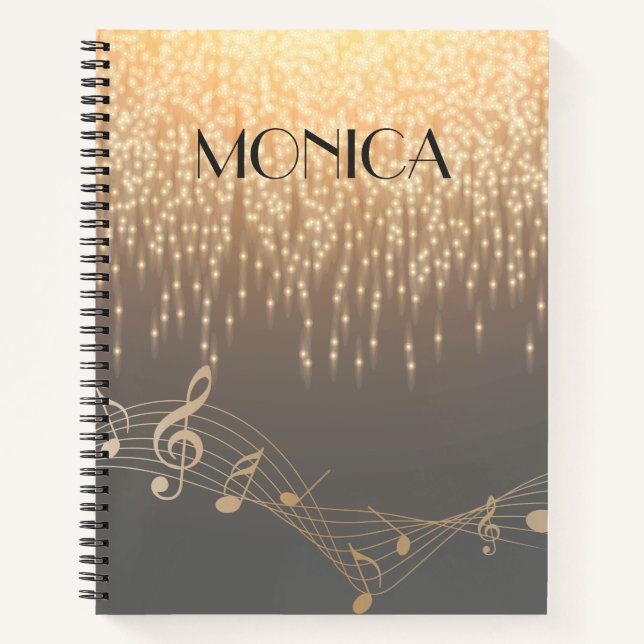 Musical Note Luxury Royal sparkle confetti Notebook (Front)