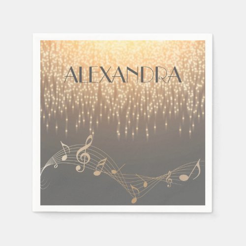 Musical Note Luxury sparkle confetti Napkins