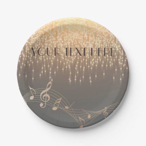 Musical Note Luxury sparkle confetti Paper Plates