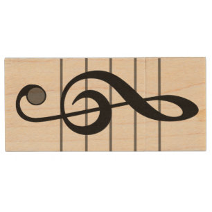Musical Note Maple USB Drive