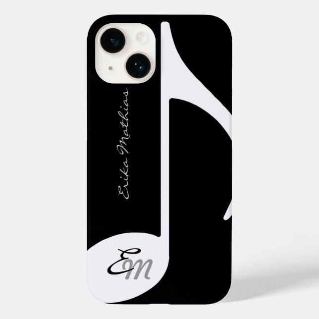 Musical Note Monogram Case-Mate iPhone Case (Back)