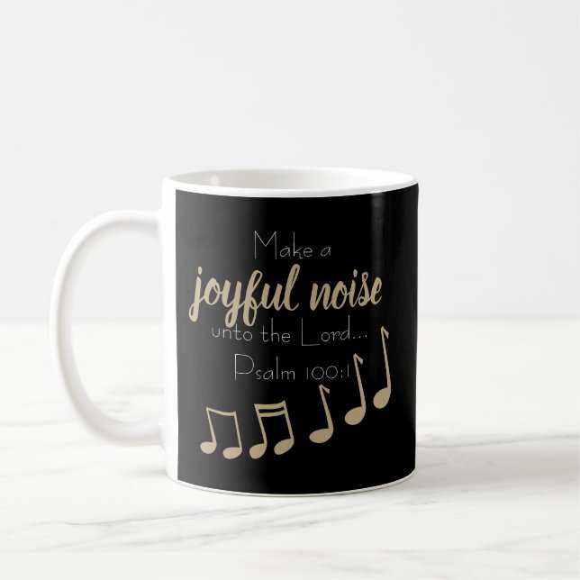 Musical Note Musician Singer Guitar Drums Black Coffee Mug (Left)