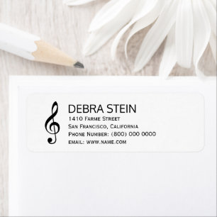 Musical note & name, simple & clear label