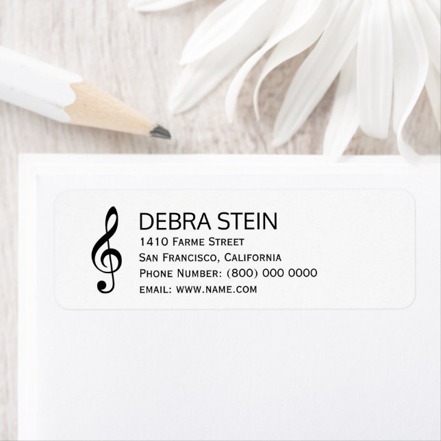 Musical note & name, simple & clear label (Insitu)