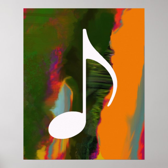 musical note on an abstract & colorful poster (Front)