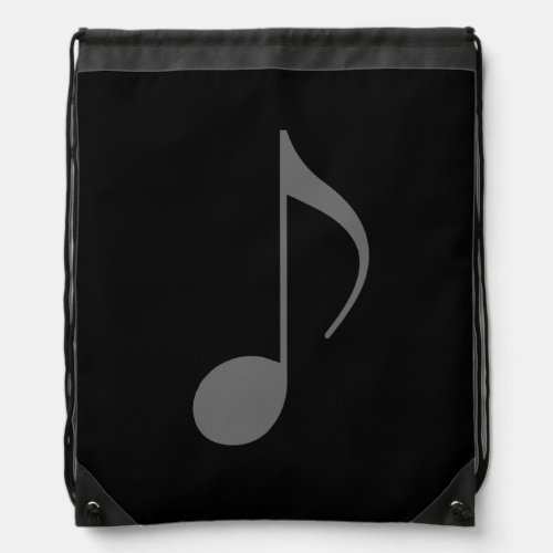 musical note on black drawstring bag