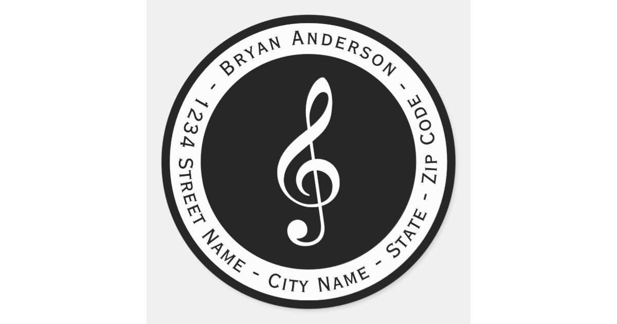 Musical Note Return Address Label | Zazzle