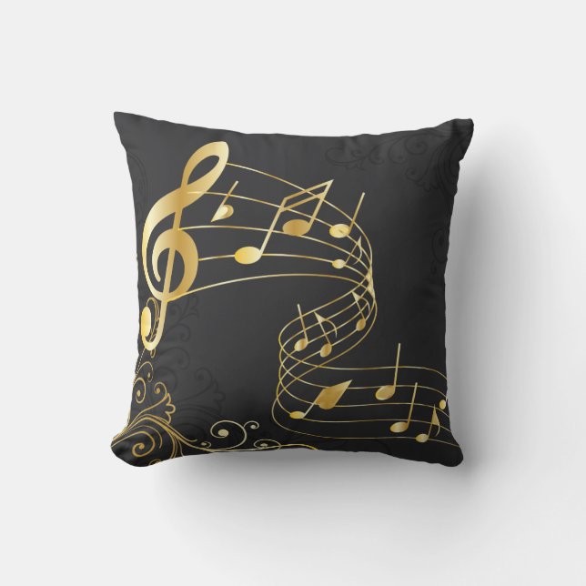 Musical Note Royal design Throw Pillow (Front)