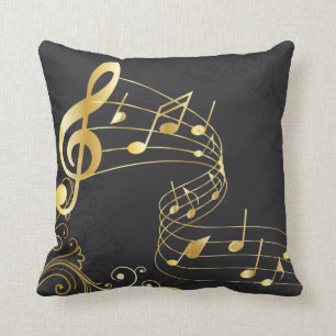 Musical Note Royal design Throw Pillow