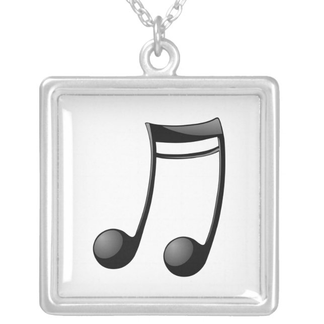 Musical Note Silver Plated Necklace (Front)