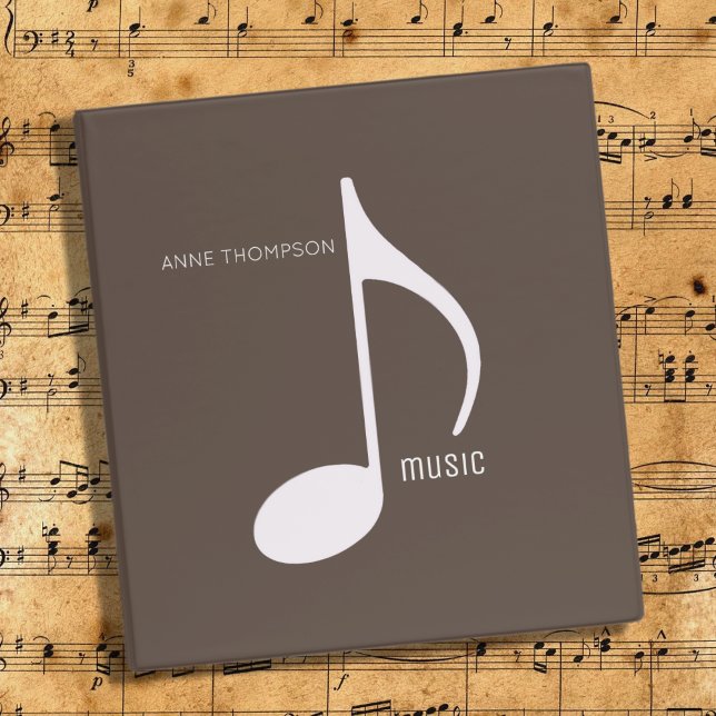 Musical Note Simple Brown Music 3 Ring Binder (Creator Uploaded)