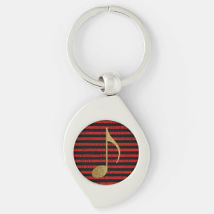 musical note/stripy keychain