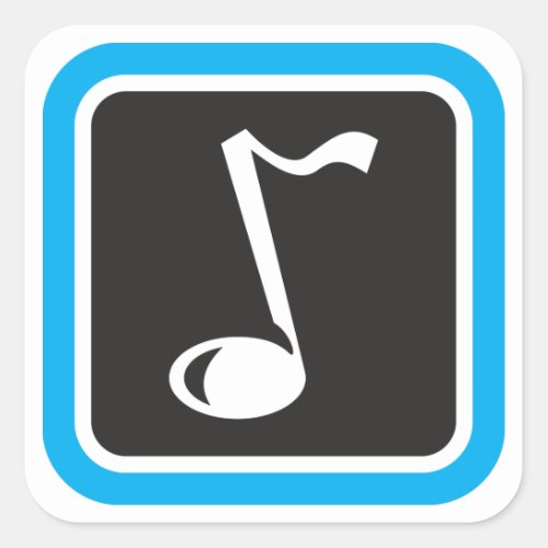 Musical Note Symbol Square Sticker