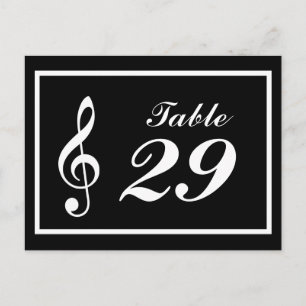 Musical Note Table Numbers (Black / White)