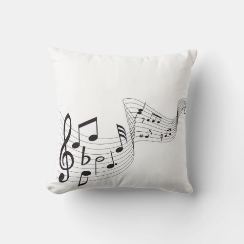 Musical Note Throw Pillow