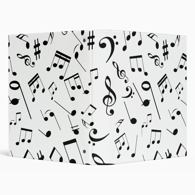 Musical Notes 3 3 Ring Binder (Background)