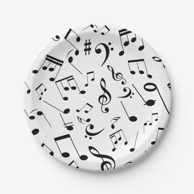 Musical Notes 3 Paper Plates (Front)