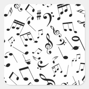 Musical Notes 3 Square Sticker