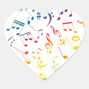 Musical Notes 4 Heart Sticker