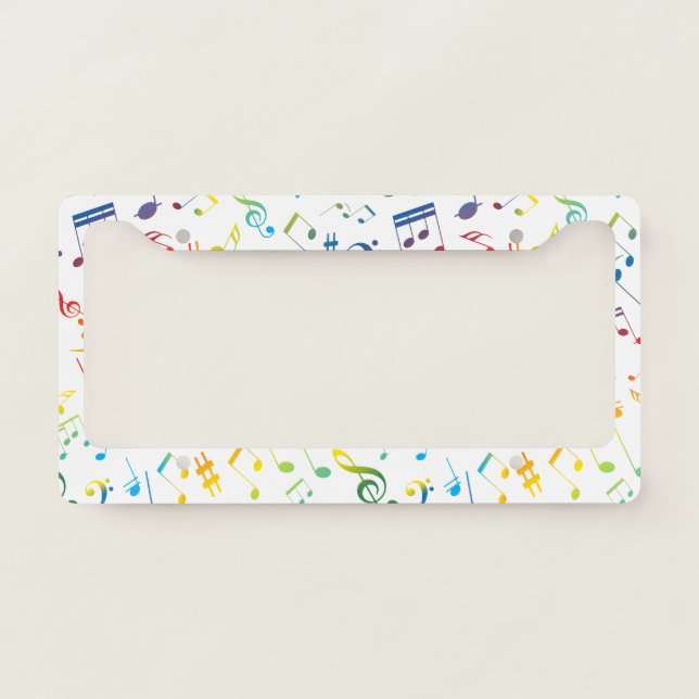 Musical Notes 4 License Plate Frame (Front)