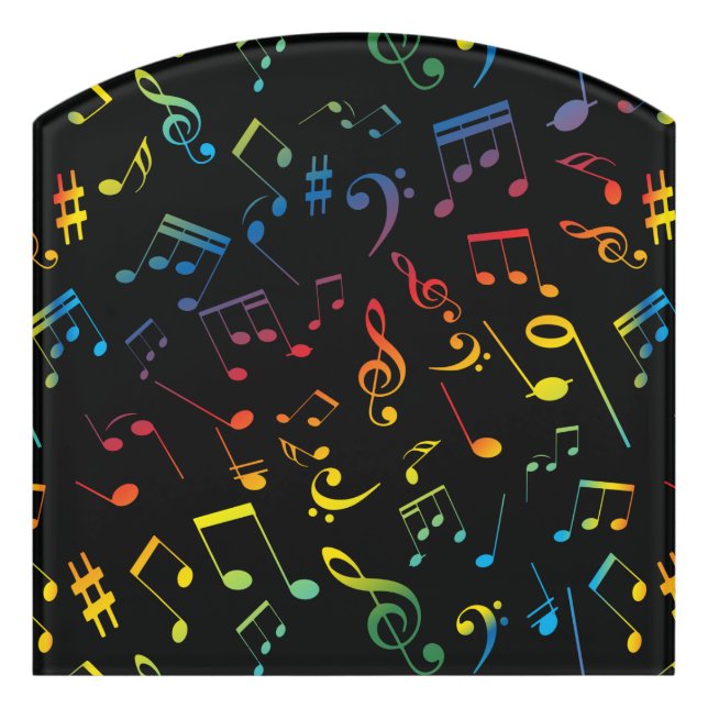 Musical Notes 5 Door Sign (Contour Front)