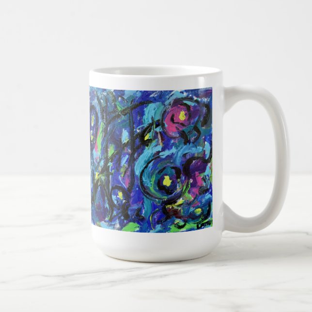 Musical Notes Abstract Art Painting Mug (Right)