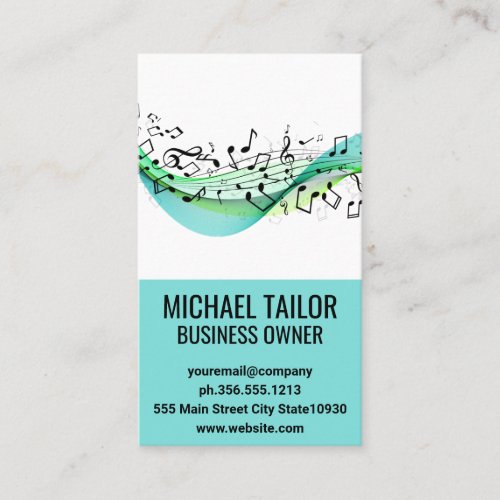 Musical Notes Abstract Background Business Card