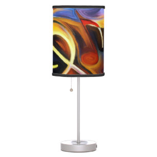 Musical Notes Abstract Oil Paint Design Unique Table Lamp
